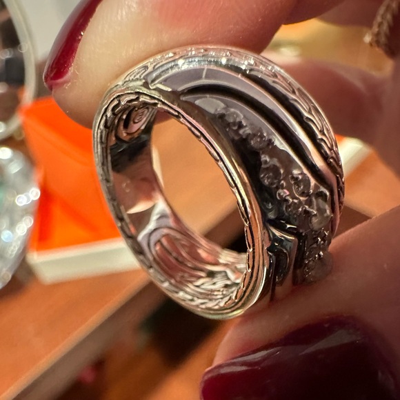 John Hardy Silver Lahar Ring with Diamonds size 7 new with box - Picture 10 of 12